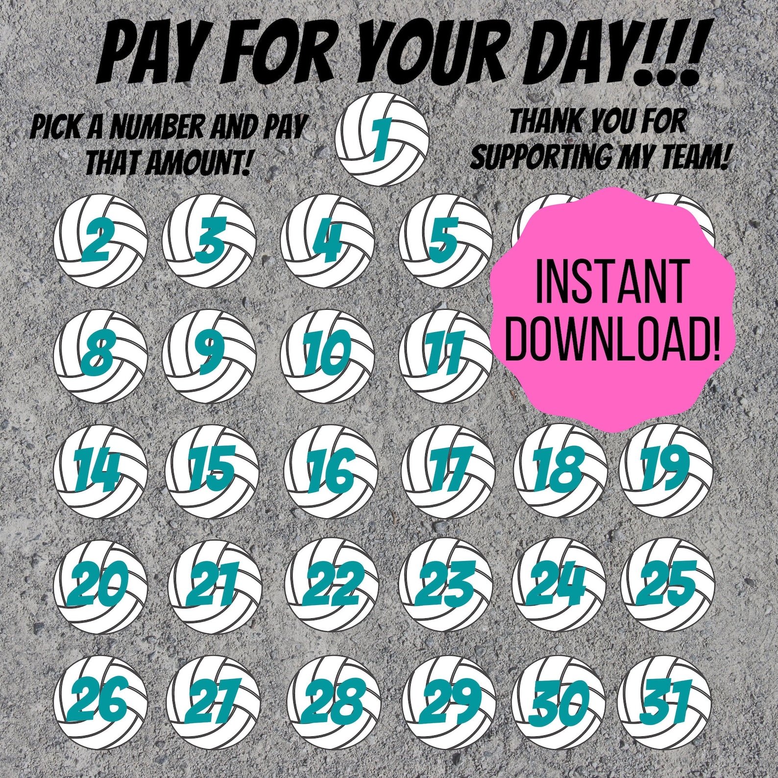 Volleyball Calendar Fundraiser Etsy