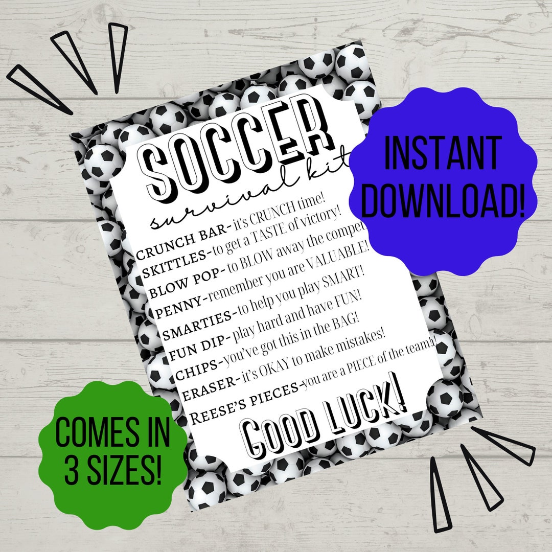 Soccer Survival Kit | Soccer Printable - Etsy