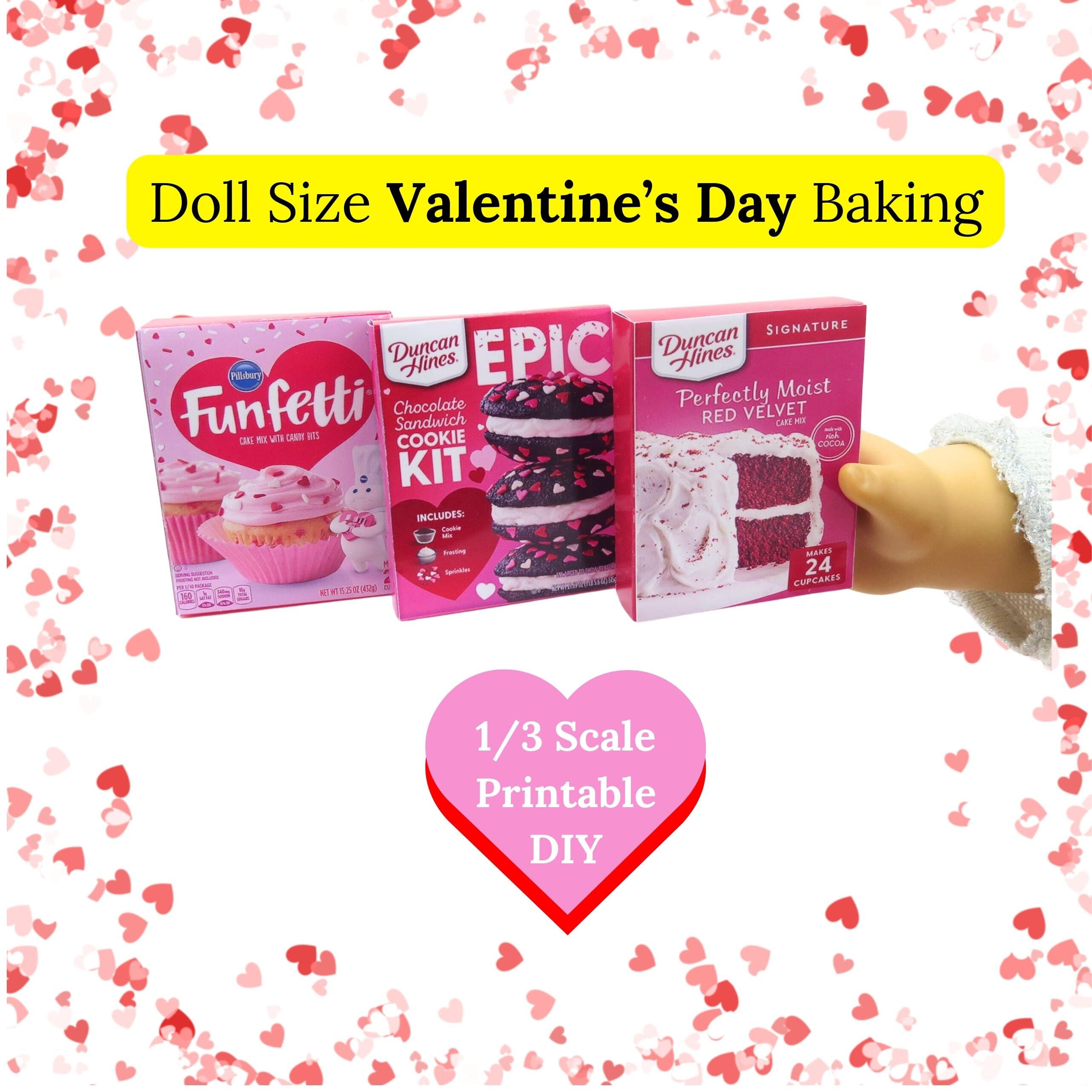 1/3 Valentines Day Baking Mixes Printable Food Boxes 18 Doll Groceries ...