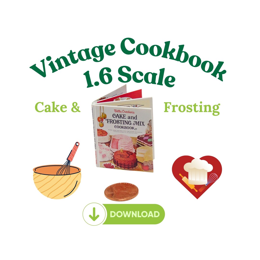Vintage Cookbook Miniature Printable Template Dollhouse Digital ...