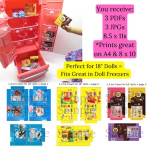 1.3 Miniature Ice Cream Printable Food Boxes Digital Download JPG PDF ...