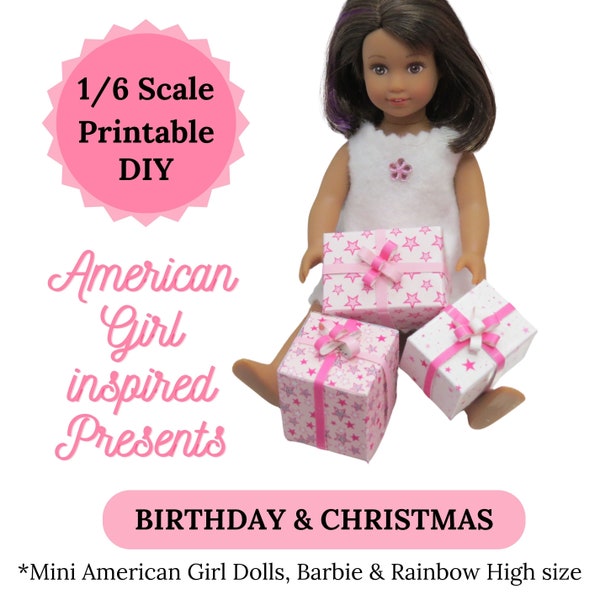 1.6 Scale Printable Miniature Christmas Presents & Birthday Packages and Mini American Girl AG Theme Digital Download Crafts