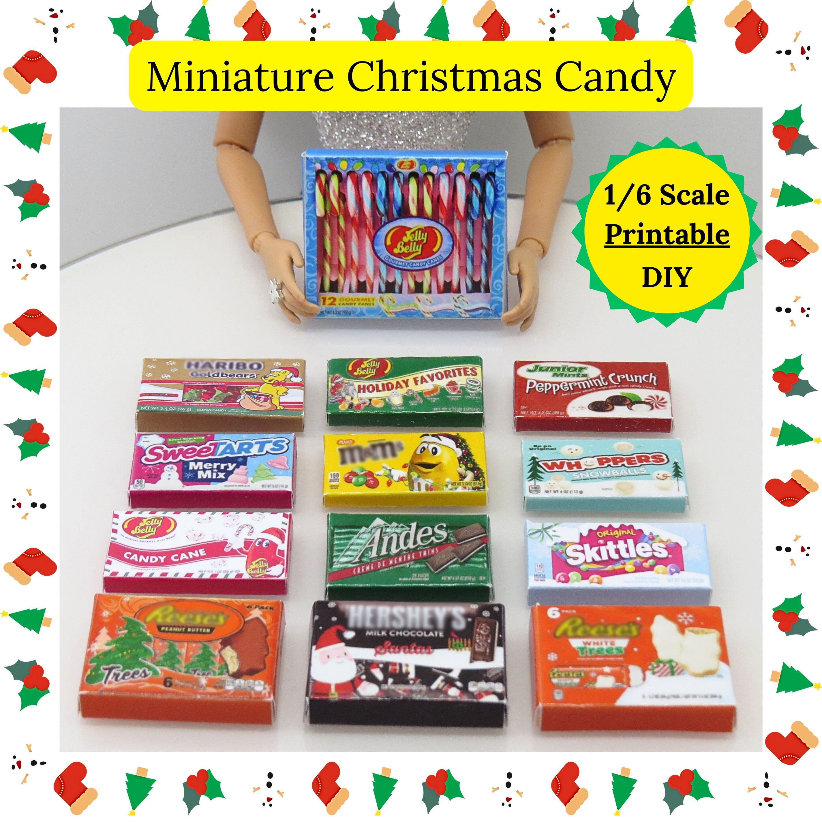 1/6 Doll House Food Printable Christmas Doll Food Miniature Chocolates Candy Boxes Holiday ...
