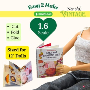 Vintage Cookbook Miniature Printable Template Dollhouse Digital ...