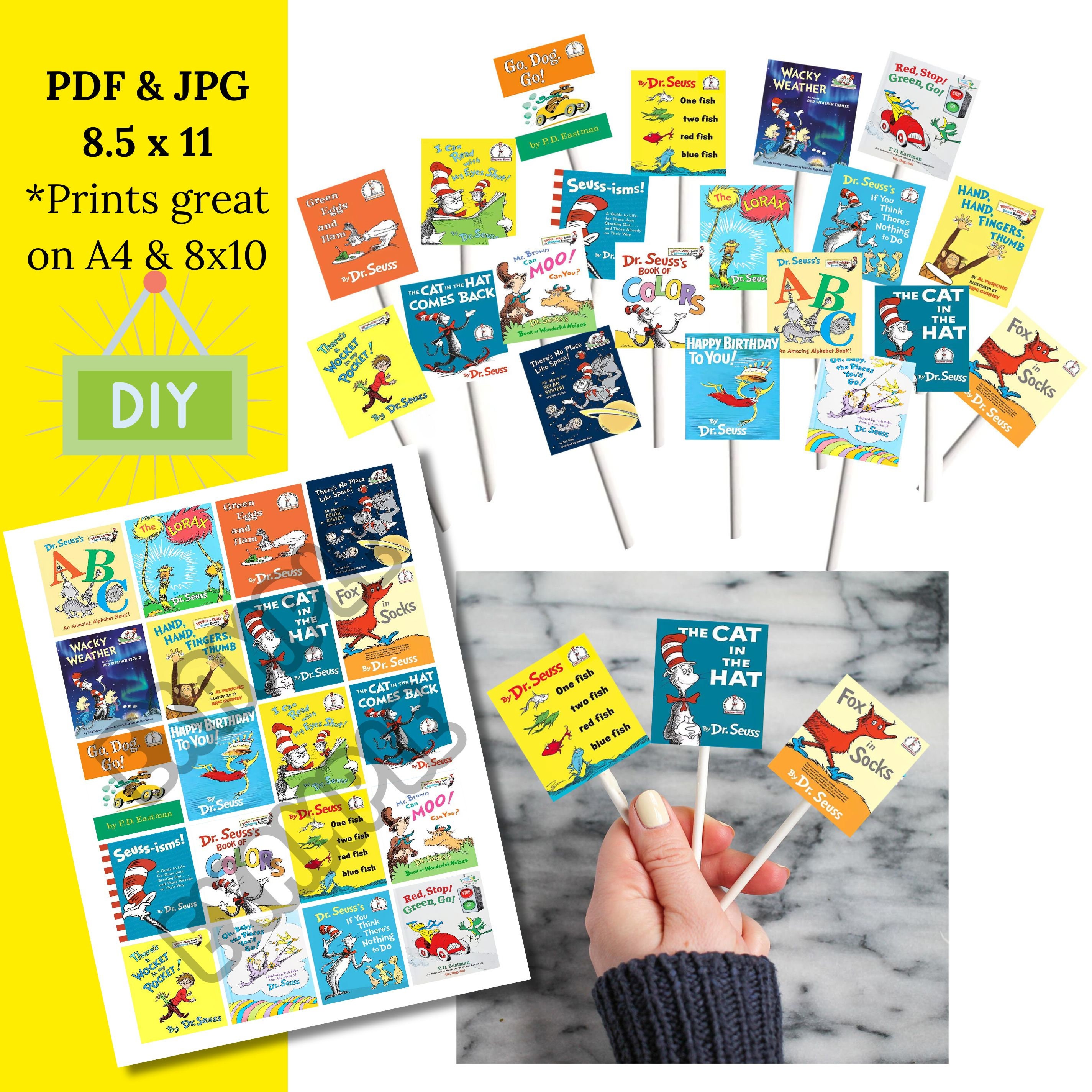 Dr Seuss Cupcake Toppers Printable Instant Digital Download Birthday ...