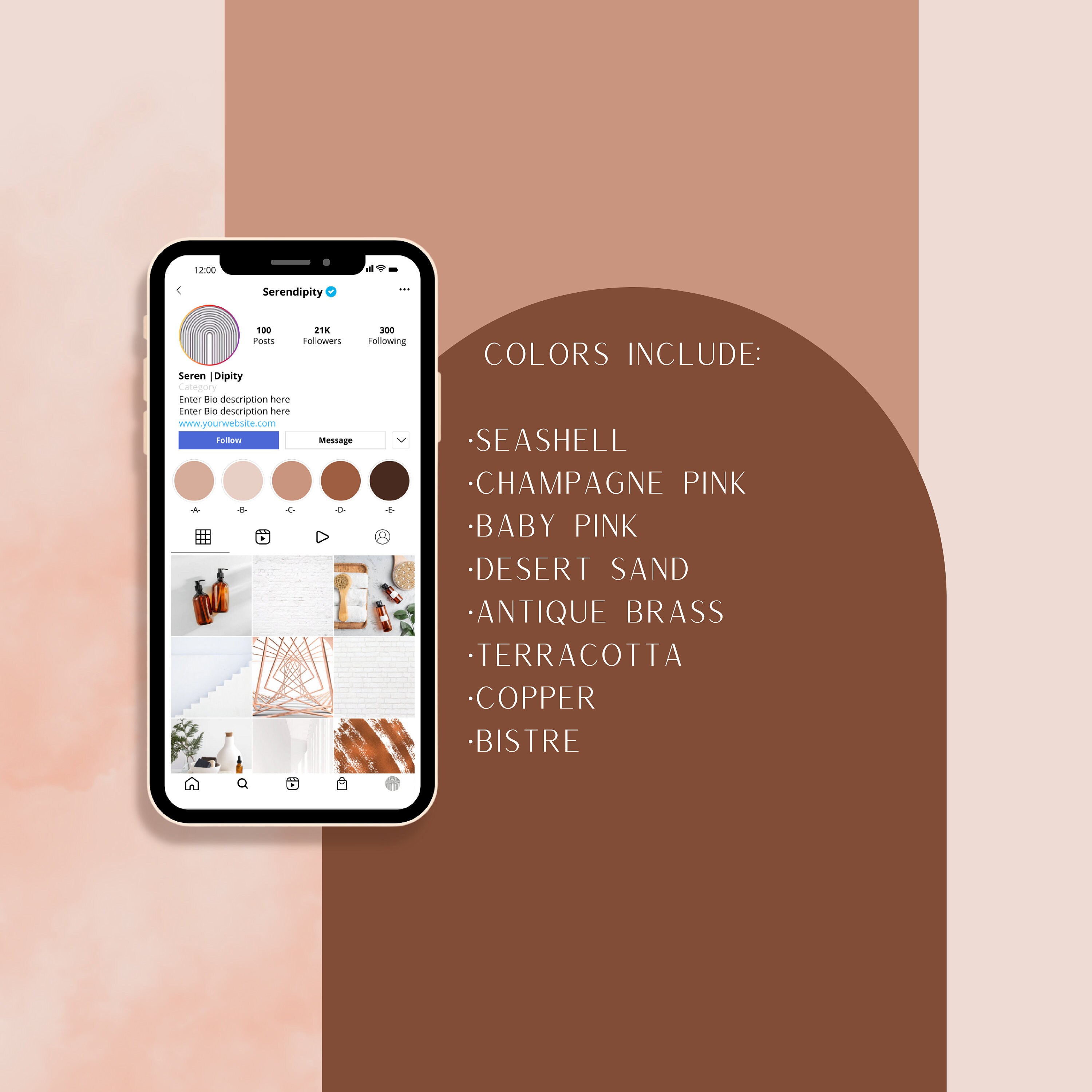 Terracotta Instagram Highlight Cover Solid Ig Template Earth - Etsy