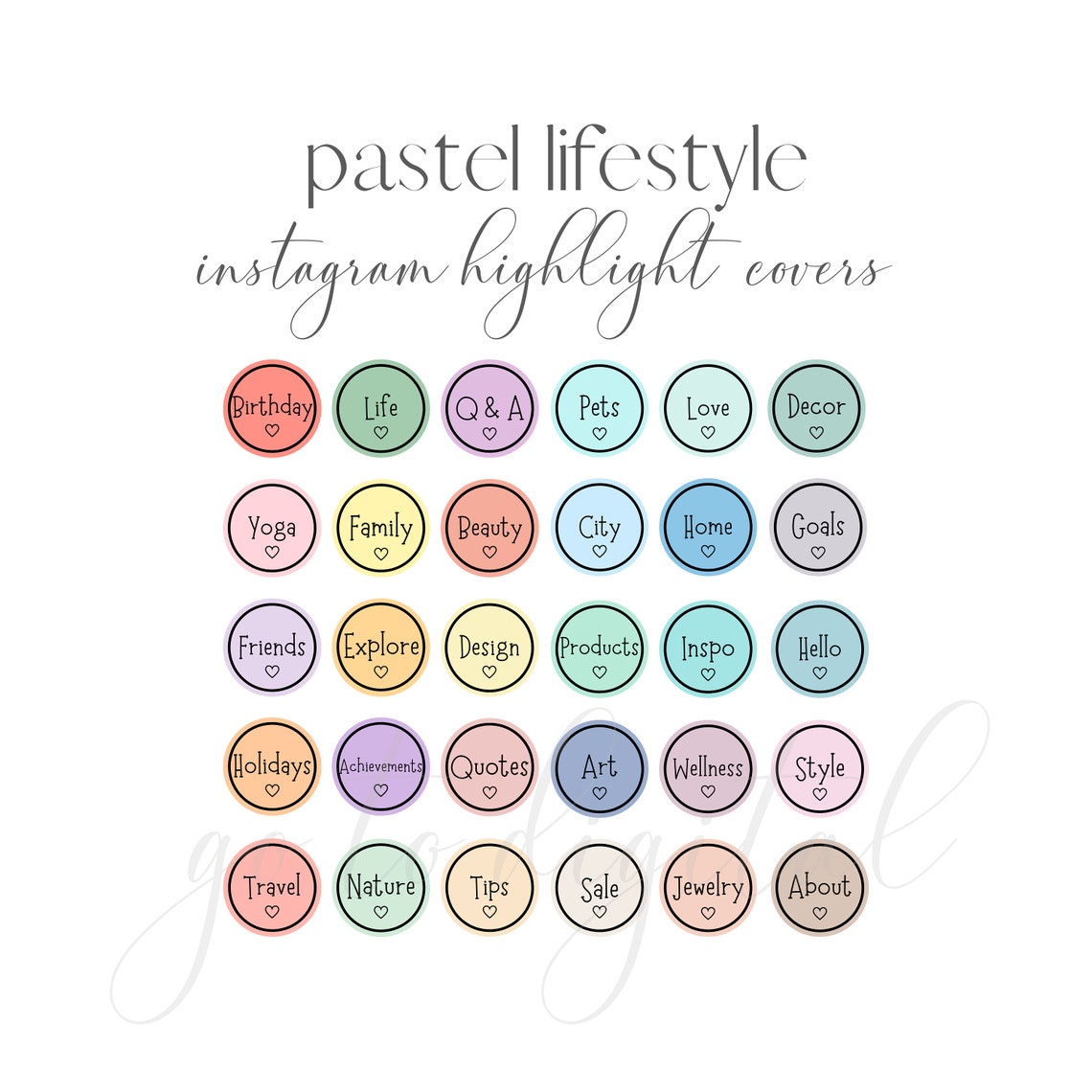 Pastel Instagram Highlight Covers With Text, Lifestyle Instagram