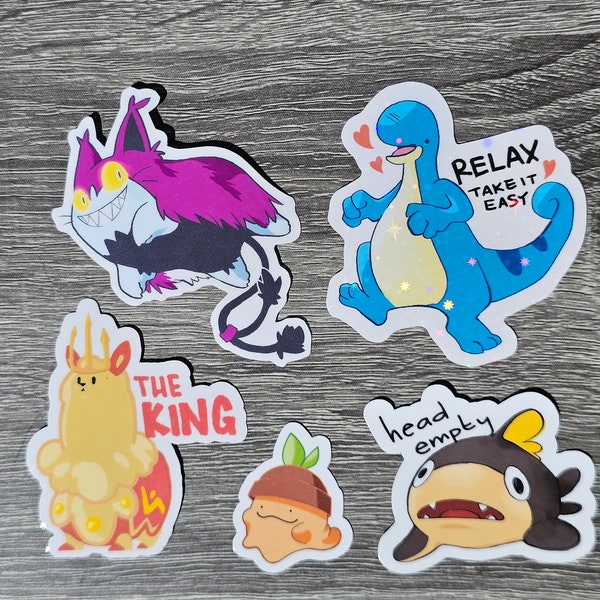 Palworld Stickers (choice of 4 or Pal Pack with ALL) - FREE Gumoss sticker included w/ any purchase