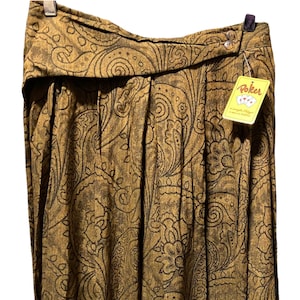 Vintage 70s green poker patterned wool skirt deadstock Made in Italy