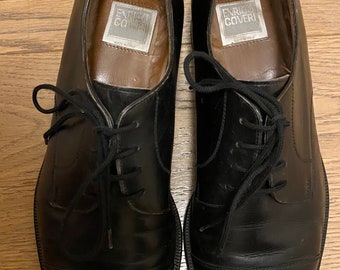 Black vintage shoes Ernico Coveri in vintage leather 80s