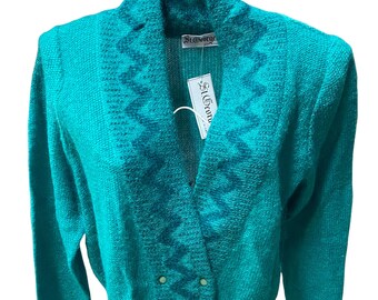80s Vintage Pure Wool Sky/pastel/blue/jacket /tweed/made in Italy