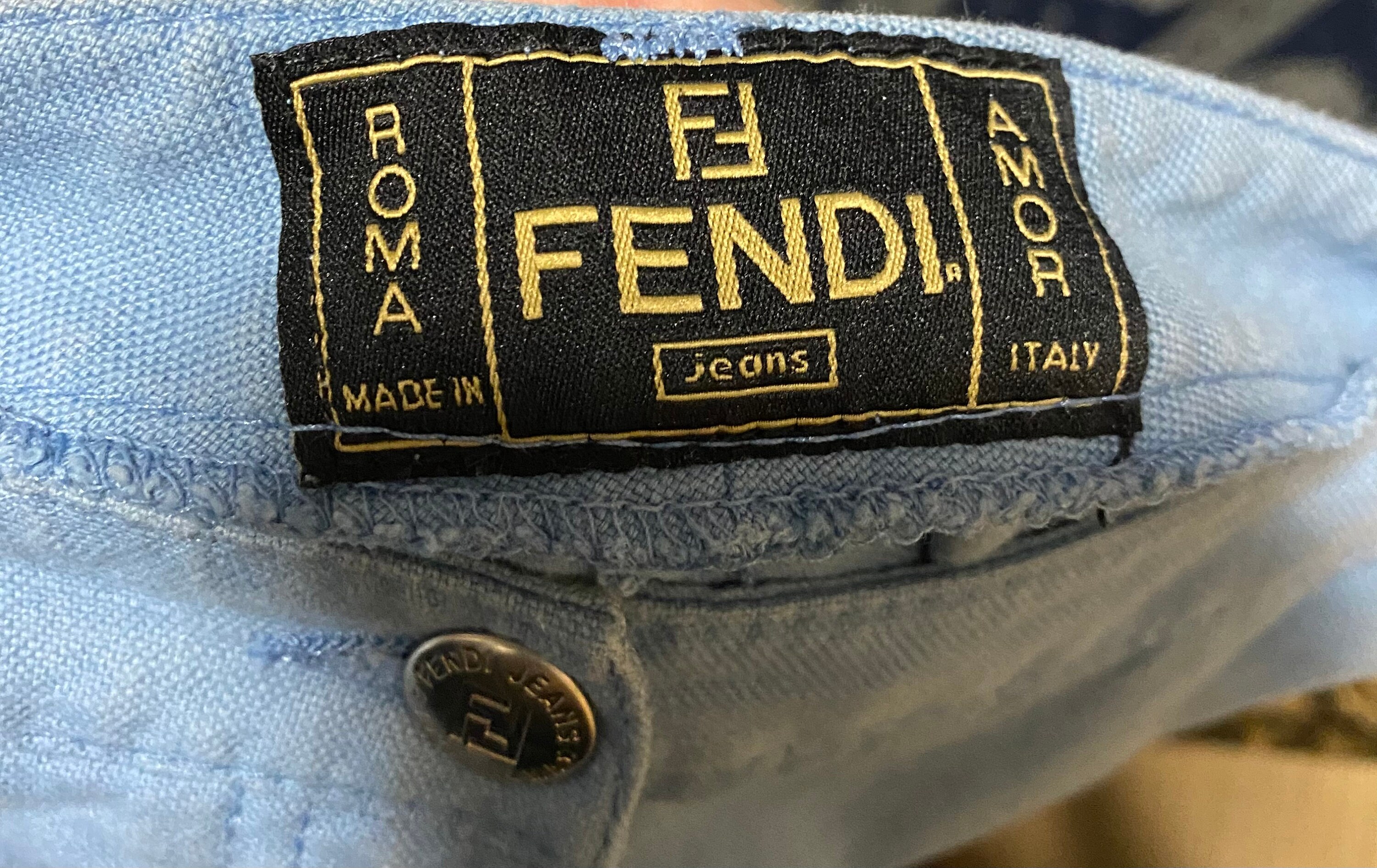 Fendi ヴィンテージ 90s Roma Amor ライトブルー デニムスカート