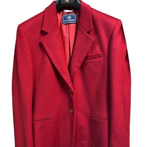 Vintage Salvadori 80s women&#39;s red cashmere and wool jacket deadstock - Made in Italy