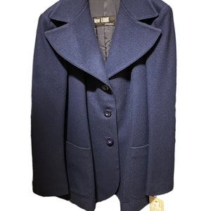 Jaren 70 vintage pure wol blauw / jas / Made in Italy / / 80s blauwe jas / Made in Italy / Wol
