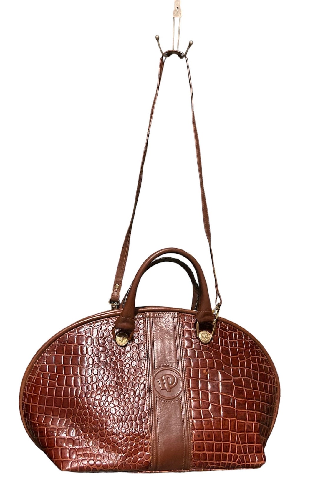 vintage leather large shoulder bag (7876)