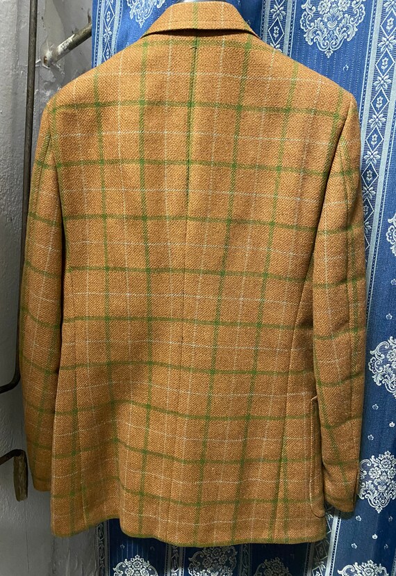 70s vintage pure wool brown and green tartan jack… - image 2