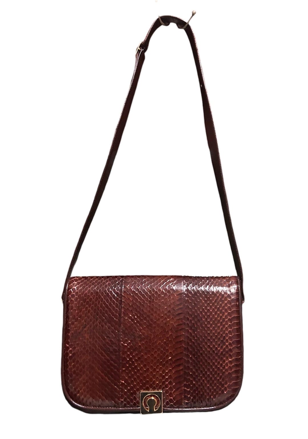70s Vintage Shoulder Brown Bag Python / Elegant Crossbag Made in Italy ...