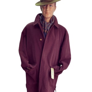 80s vintage wool burgundy/coat/jacket/fur Burgundy upholstered coat bordeux/by Turbin 80s/Made in Italy/Wool/deadstock