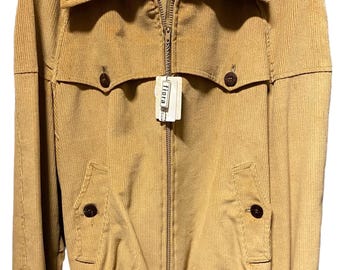70s vintage jacket beige tartan /by Fiora /deadstock/Beige velvet jacket 70s/Made in Italy/velvet