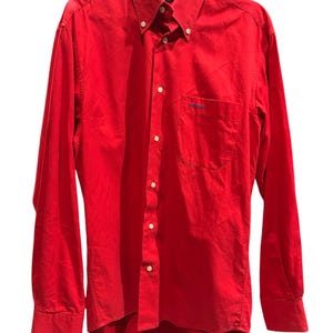 Vintage Cacharel Red Shirt Men 90s Long Sleeve