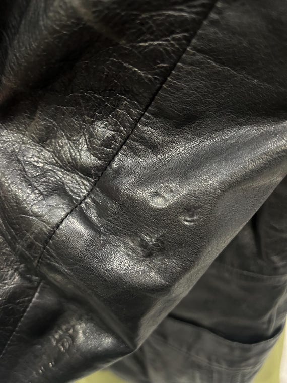 70s Vintage Man Leather Jacket Black Jacket/ /70s Black Leather