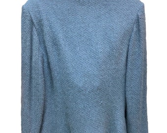 80s Vintage Pure Wool Sky/pastel/blue/jacket /tweed/made in Italy