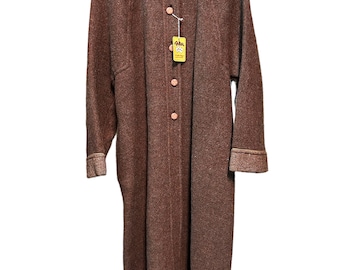 70s vintage coat brown tweed/ /wool/ /jacket/by Poker/raglan/deadstock/brown coat with 70s/Made in Italy