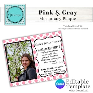 Custom Missionary Plaque Template | Personalized Photo, Quote, Scripture | Digital Download for Home Decor or Events