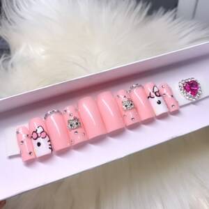 Kawaii Pastel Pink Bling Y2k Baddie Luxury Glossy Cat Press - Etsy