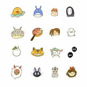 Studio Ghibli spirited away cute kawaii soot sprites ponyo Totoro Kiki’s delivery art movie poster anime inspired digital art print card