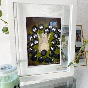 Studio Ghibli spirited away cute kawaii soot sprites art movie poster anime inspired digital art print card