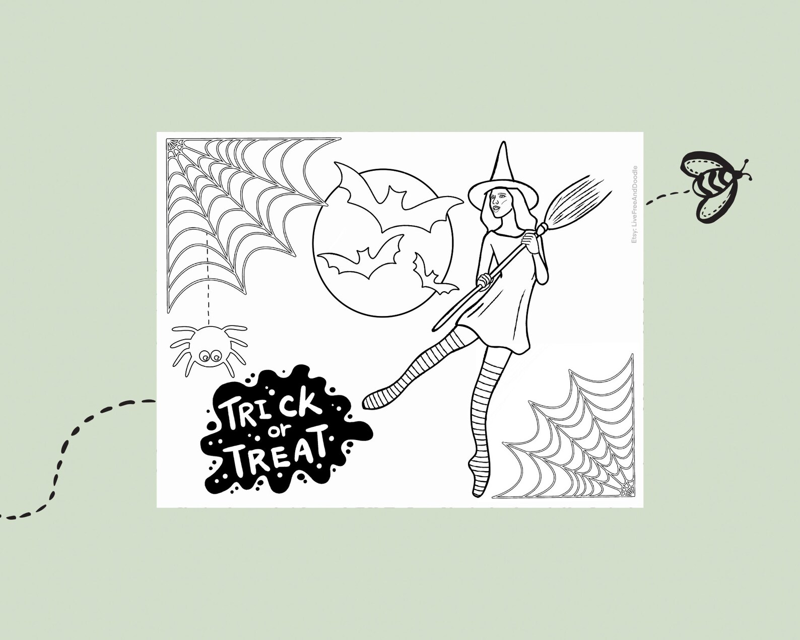 Halloween Ballet Coloring Page, Dance, Instant Download PDF Dance ...