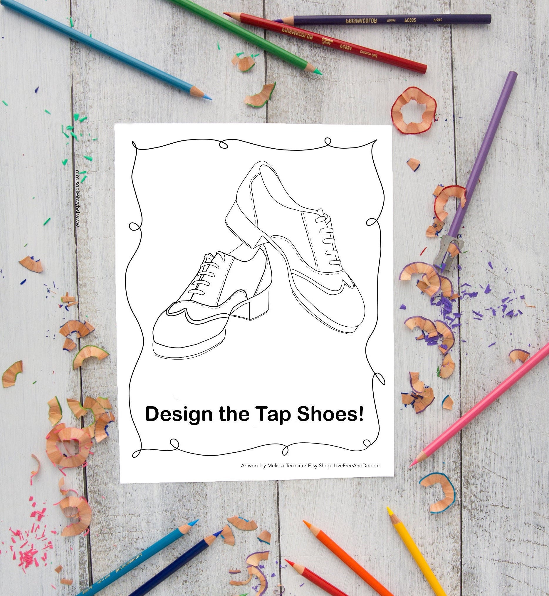 Zapatos De Tap Página Para Colorear