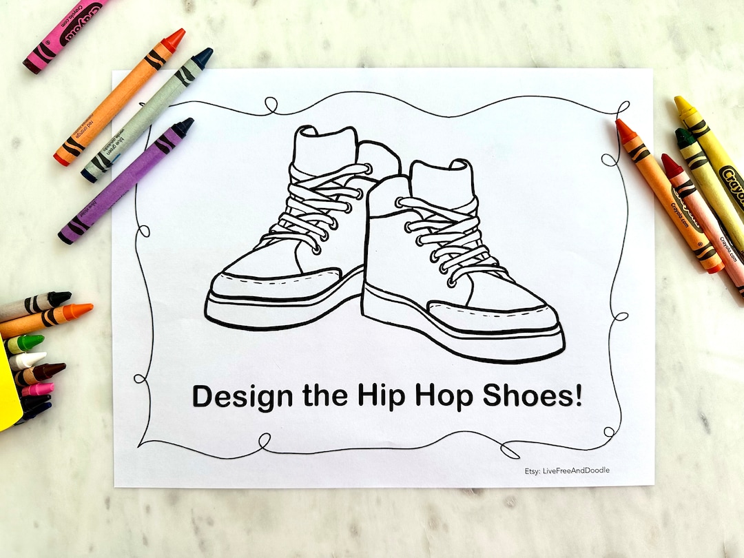 Design the Hip Hop Shoes Coloring Printable, Dance Teacher, Kids