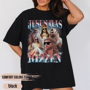 【公式ショップ】 90s Vintage Bootleg, Jesus Shirt, He is Rizzin' Shirt, Funny トップス