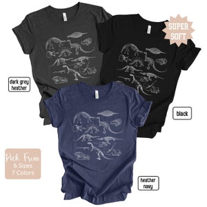 Dinosaur Skeleton Shirt Paleontology Shirt Dark Academia Clothing Aesthetic Clothes Dinosaur Tshirt Trex Dino Teacher Shirt Dinosaur Shirt