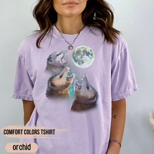 Three Possums Howling at Moon Vintage Shirt, Retro Opossum Lover Tshirt, Funny Possum Tee, Distressed Cotton Unisex Tee, Possum Gifts