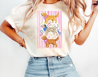 Comfort Colors Dog Lover Shirt, Summer Boho Boxy Crop Top, Dog Mom T-shirt, Dog Tshirt, Retro Graphic, Gift for Dog Lover, Boxy Tee