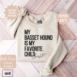Custom Basset Hound Sweatshirt, Custom Basset Hound Shirt, Dog Mama Sweatshirt, Gift for Pet Lovers, Dog Mom Gift, Custom Dog Sweatshirt