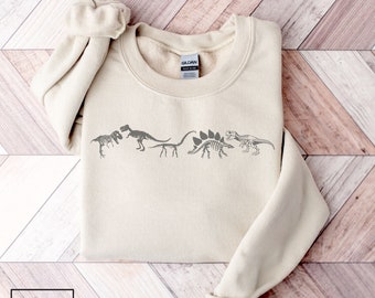 Dinosaur Skeleton Sweatshirt, Dinosaur Skeleton Sweater, Dino Sweatshirt, Vintage Dinosaur, Dinosaur Gifts, Gift For Dino Lover, Dino Shirt