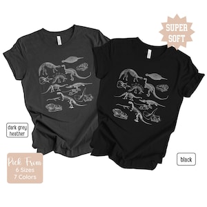 Dinosaur Skeleton Shirt Paleontology Shirt Dark Academia Clothing Aesthetic Clothes Dinosaur Tshirt Trex Dino Teacher Shirt Dinosaur Shirt