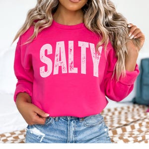 Salty Sweatshirt: Trendy Beach Vacation Tee
