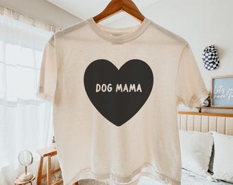 Comfort Colors Dog Mom Shirt, Boxy Cropped Shirt, Dog Mom T-shirt, Cute Women Gift, Dog Lover Gift for Dog Lover, Crop Top, Boxy Shirt
