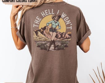 Retro Cowgirl Comfort Colors® T-Shirt: Western Rodeo Tee