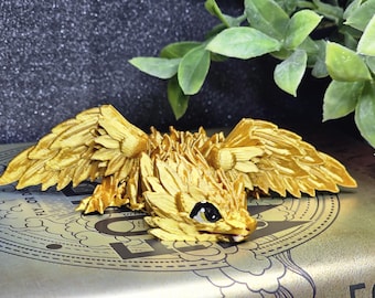 Fourth Wing Dragon Figurine – Feathertail Andarna 3D Printed Fantasy Sculpture – Gift for Fantasy Fans
