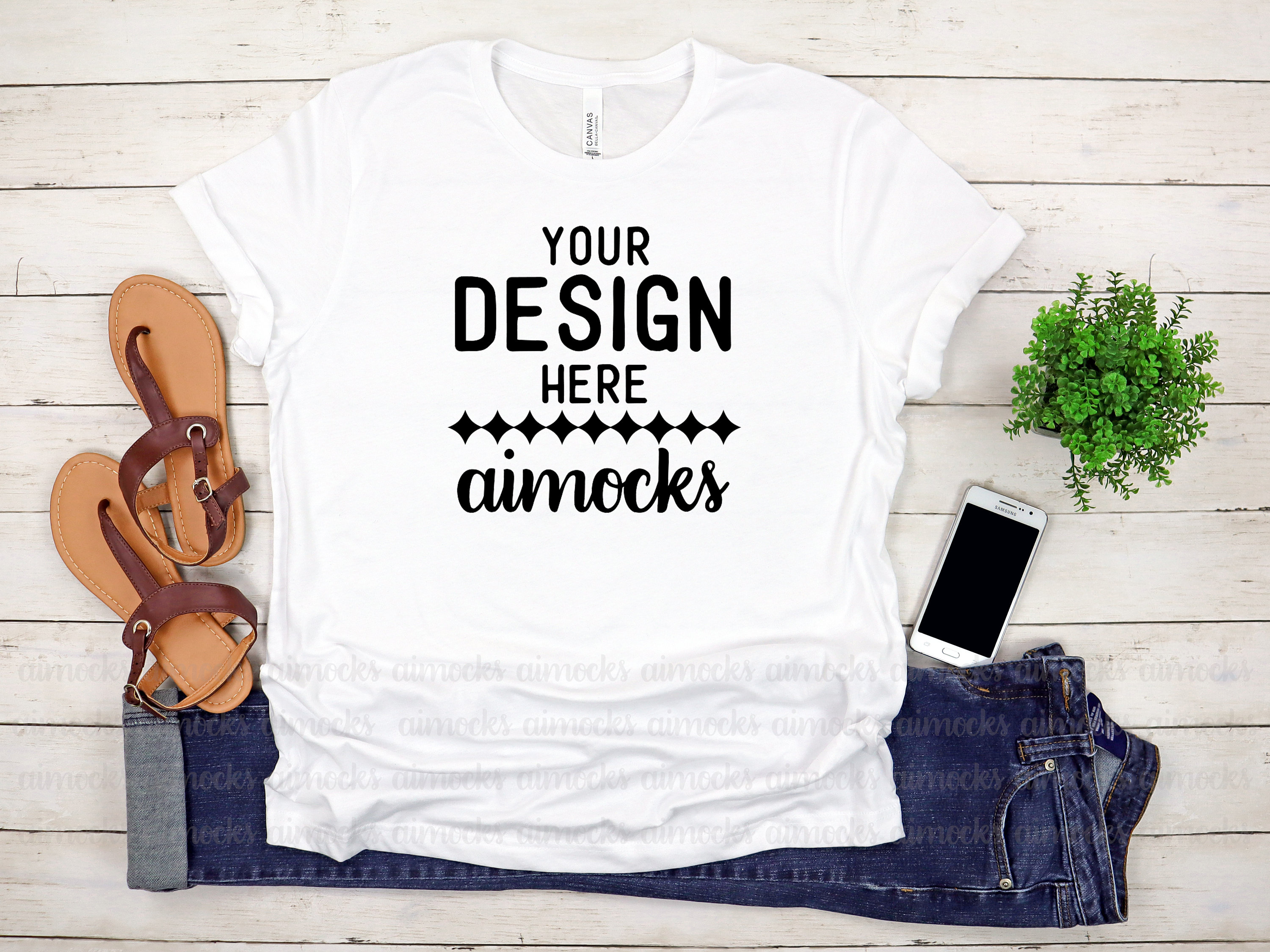 shirt Mockup White Unisex Tee | Etsy 