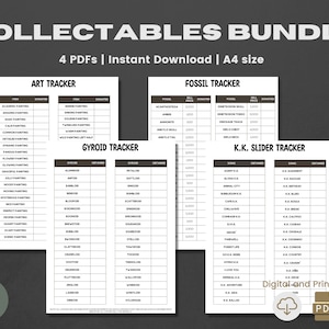 ACNH Collectables Bundle | 2.0 Update | Fossil Checklist | Gyroid Checklist | Art Checklist | KK Slider Song Checklist | Fossil Planner