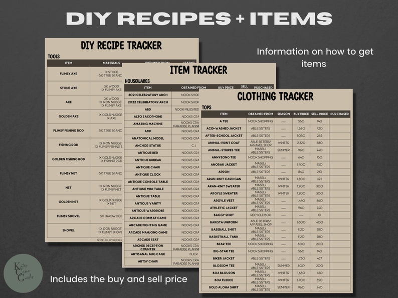 ACNH Collector's Guide ACNH Checklist ACNH Catalog Bug Planner Diy