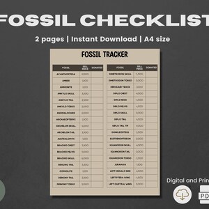 ACNH Fossil Checklist | 2.0 Update | Fossil Guide | Fossil Planner | Fossil List | Fossil PDF | Fossil Tracker | Fossil Catalog