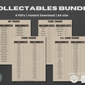 ACNH Collectables Bundle | 2.0 Update | Fossil Checklist | Gyroid Checklist | Art Checklist | KK Slider Song Checklist | Fossil Planner